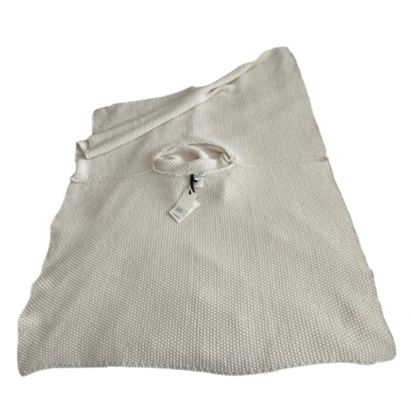 NWT cocogio Women's One Size Ivory Knit Cowl Neck Open Sides Poncho Sweater Top - Picture 7 of 15